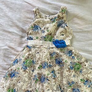 Sundress Blue and Green Sleeveless Scoop Neck for Dress Up Party